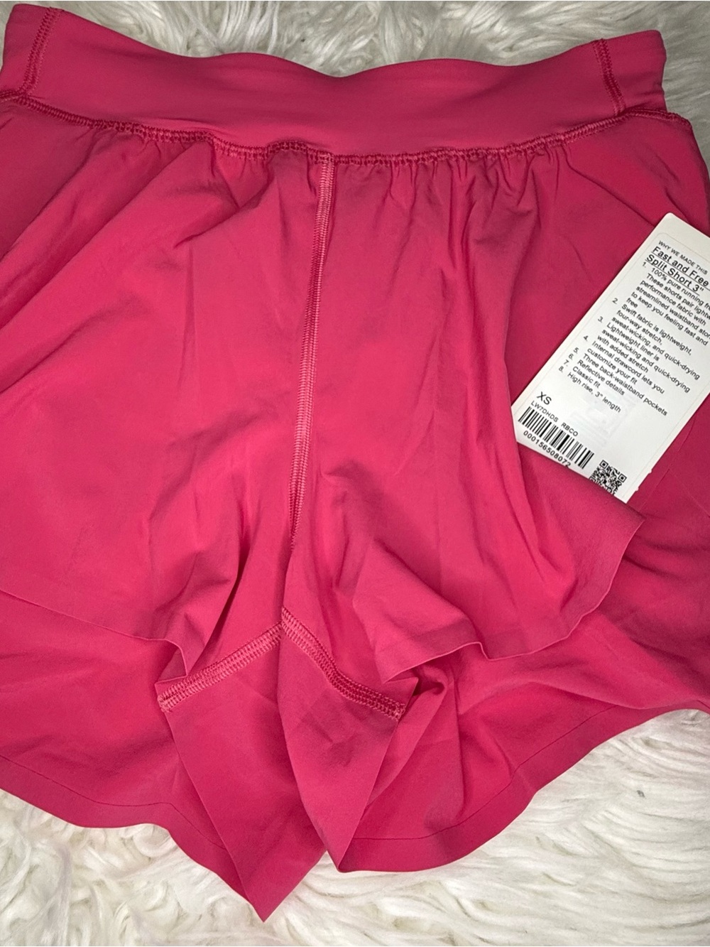 Lululemon Fast and Free High-Rise Classic-Fit Split Short 3" Sz Xsmall NWT